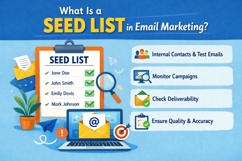 seed list email marketing inbox testing illustration