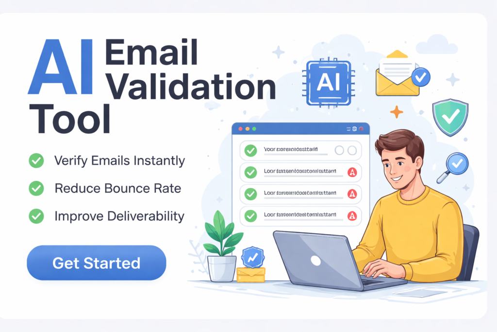 AI Email Validation Tool cleaning email list in dashboard