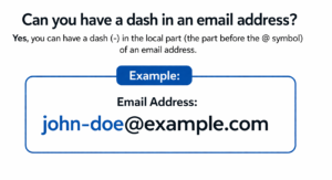 Can you use a dash in an email address example illustration